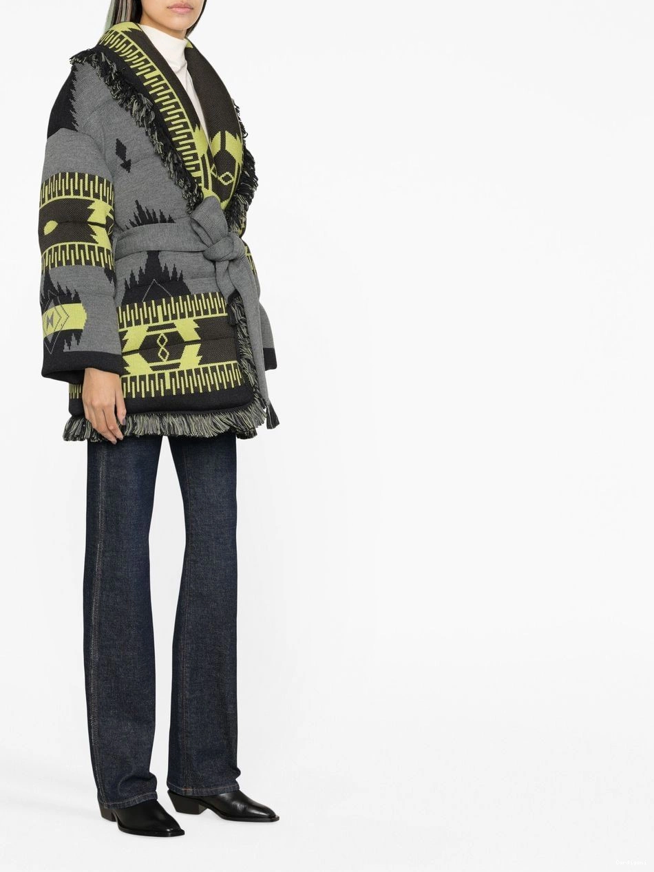 Affordable puffer belted jacket jacquard Alanui Icon Women 0806
